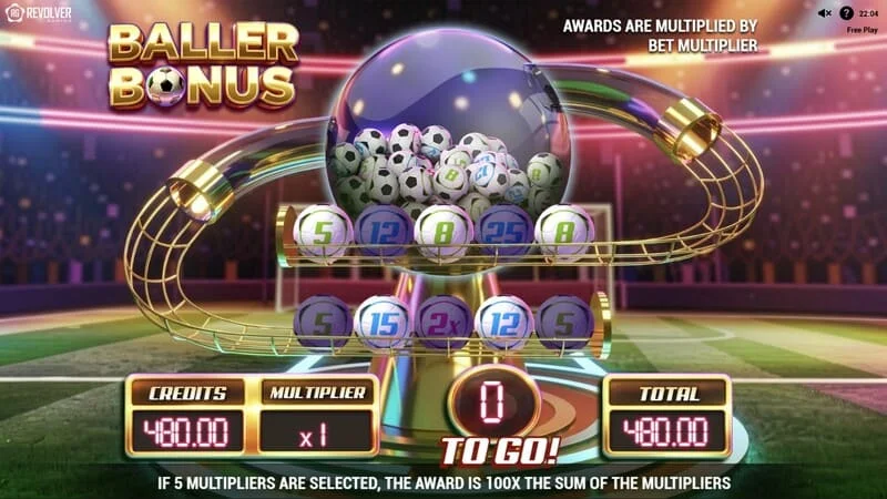Trophy Spins World Cup 26 - Baller Bonus რაუნდის გაშვება